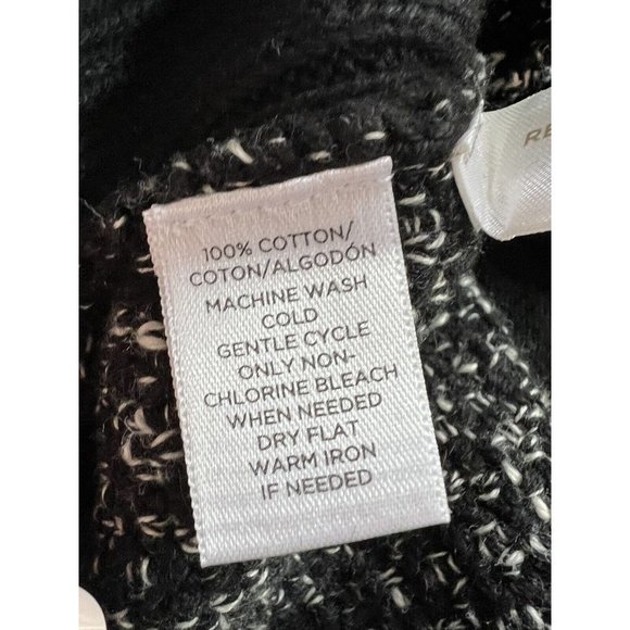 NEW LOFT Asymetrical Zip Knit Black Marbled Moto Cardigan Office Career … - Picture 9 of 10